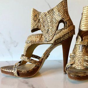 bebe crocodile print heels